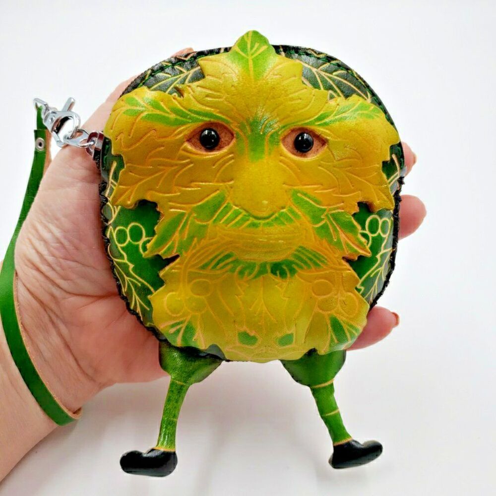 Woodland Fairy Tree Man Fantasy Wristlet Mini Wallet Handmade Gift Card Holder